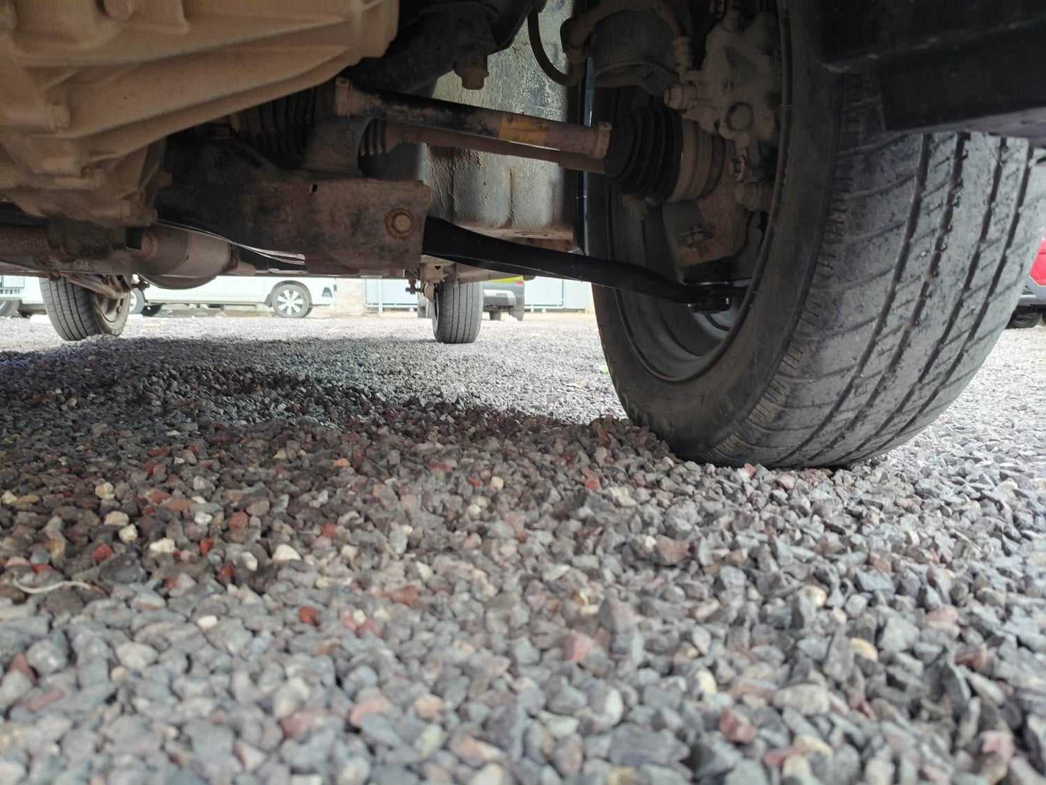 Used 2017 Maruti Suzuki Wagon R 1.0 VXI AMT Petrol Automatic extra FRONT LEFT UNDERBODY VIEW