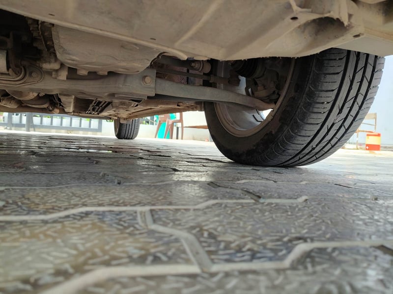 Used 2023 Hyundai Verna SX (O) 1.5 Petrol IVT Petrol Automatic extra FRONT LEFT UNDERBODY VIEW