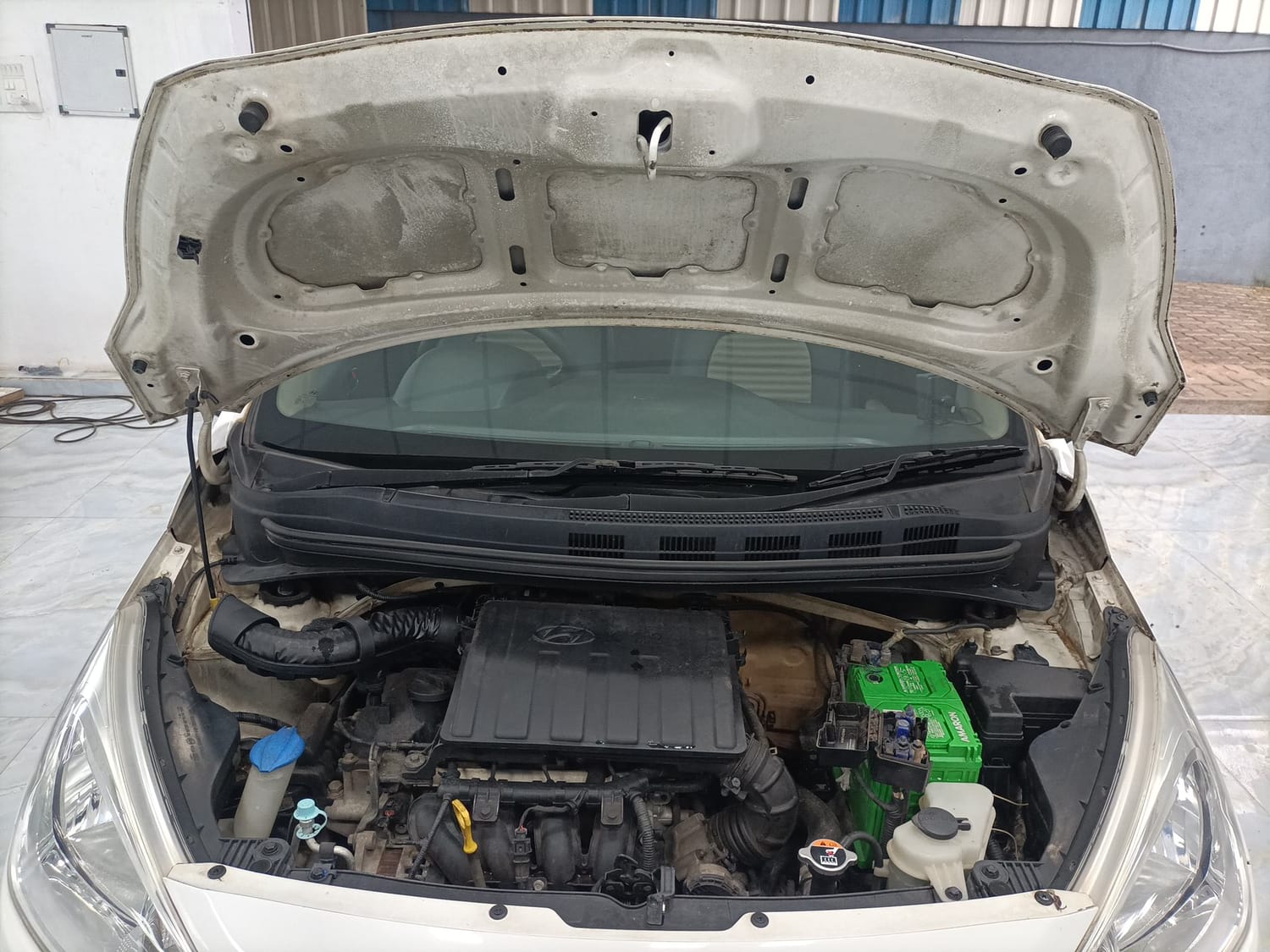 Used 2018 Hyundai Grand i10 Magna 1.2 Kappa VTVT Petrol Manual engine ENGINE & BONNET OPEN FRONT VIEW