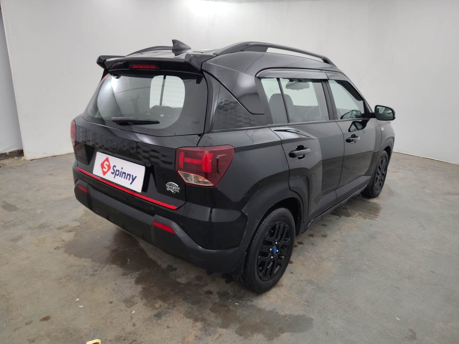 Used 2024 Hyundai Exter SX (O) Connect 1.2 AMT Knight Edition Petrol Automatic exterior RIGHT REAR CORNER VIEW