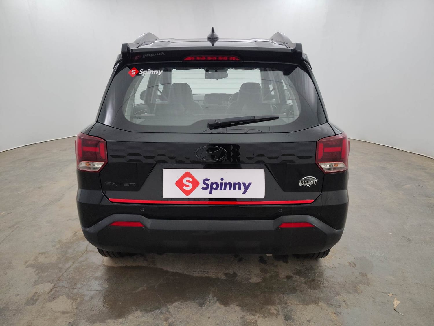 Used 2024 Hyundai Exter SX (O) Connect 1.2 AMT Knight Edition Petrol Automatic exterior BACK VIEW