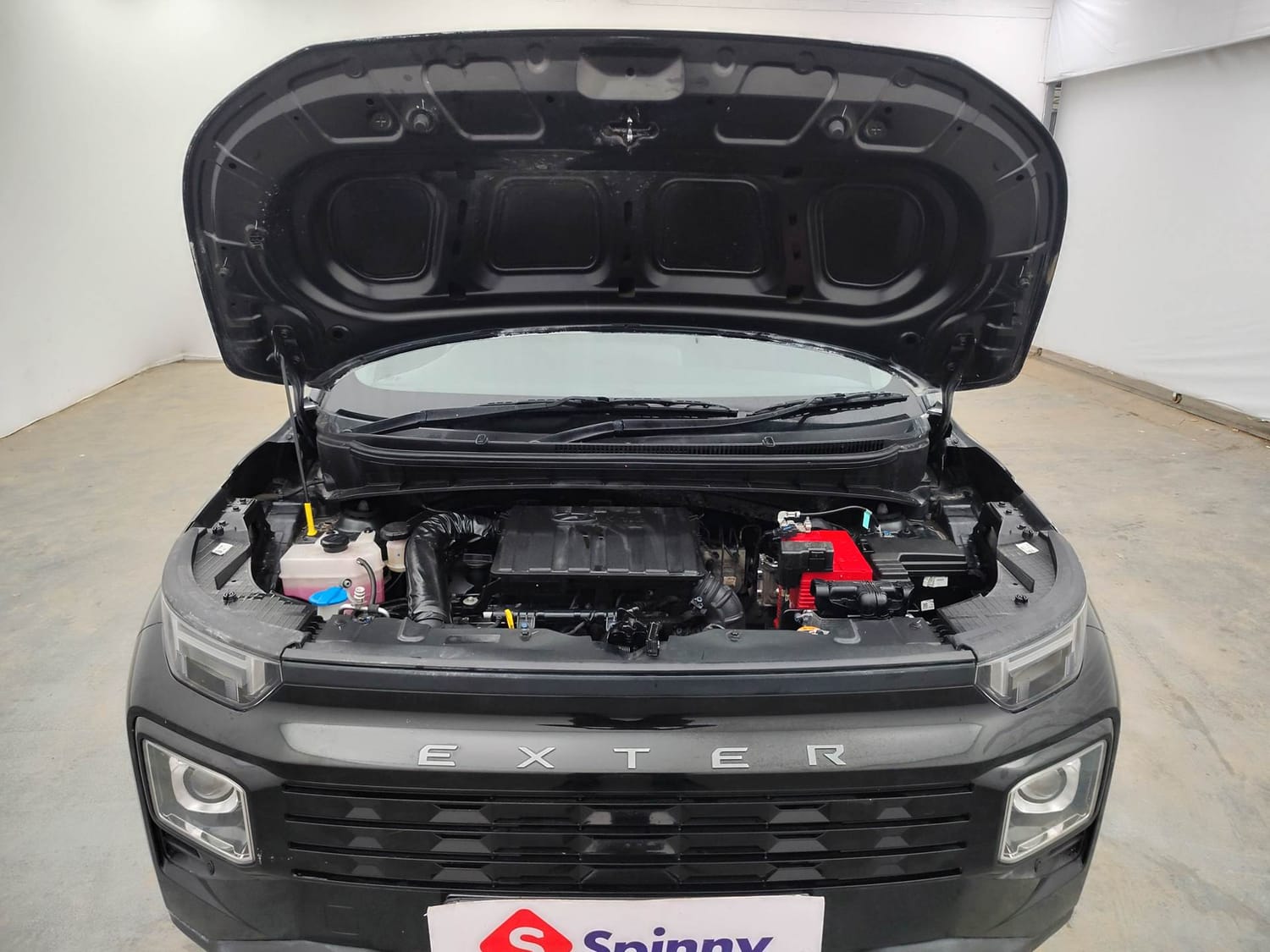Used 2024 Hyundai Exter SX (O) Connect 1.2 AMT Knight Edition Petrol Automatic engine ENGINE & BONNET OPEN FRONT VIEW