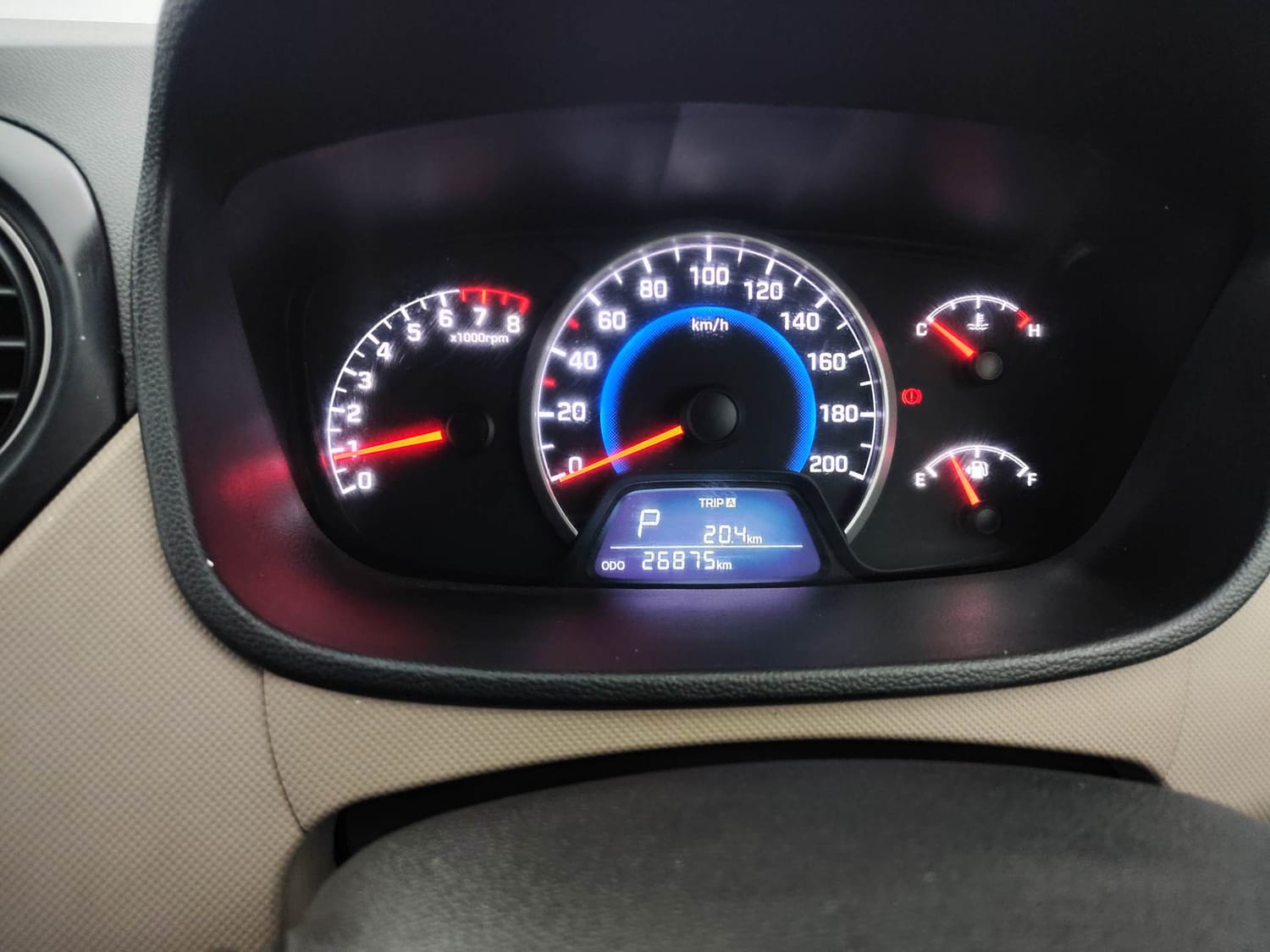 Used 2013 Hyundai Grand i10 Sportz AT 1.2 Kappa VTVT Petrol Automatic interior CLUSTERMETER VIEW