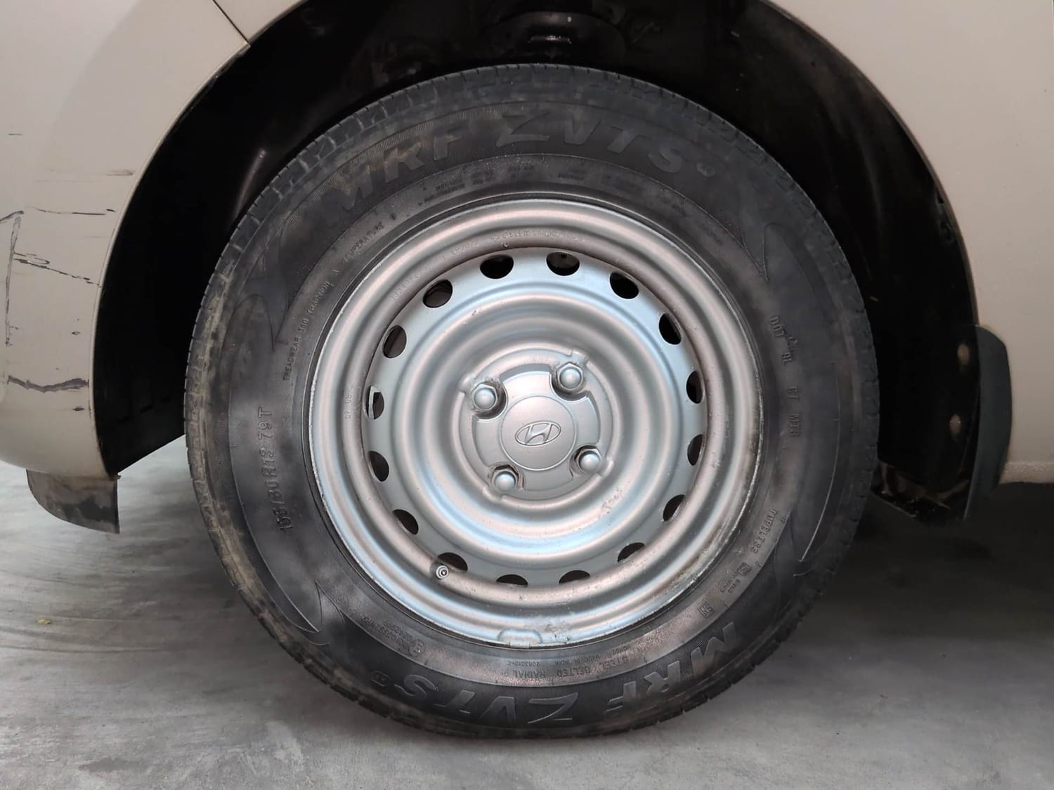 Used 2021 Hyundai Santro Era Executive Petrol Manual tyres LEFT FRONT TYRE RIM VIEW