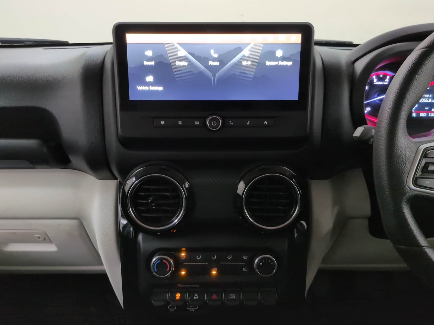 Used 2025 Mahindra Thar Roxx MX3 Diesel MT 2WD Diesel Manual interior MUSIC SYSTEM & AC CONTROL VIEW
