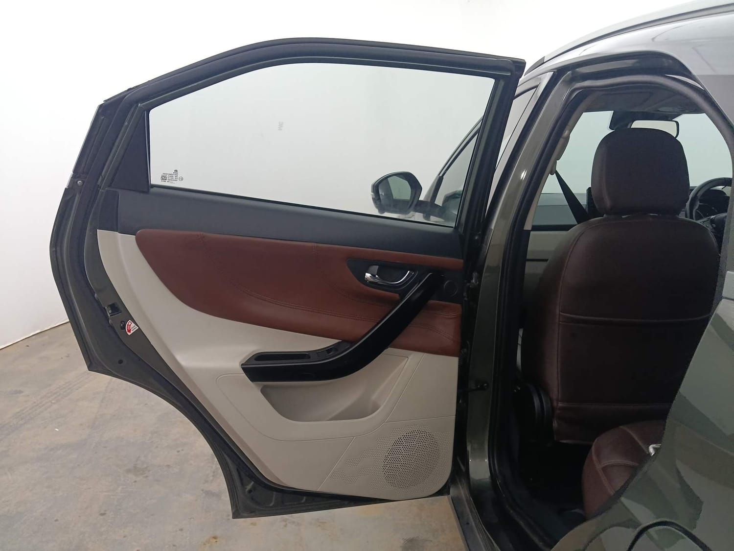Used 2021 Tata Nexon XZ Plus (S) Dual Tone Petrol Manual interior LEFT REAR DOOR OPEN VIEW