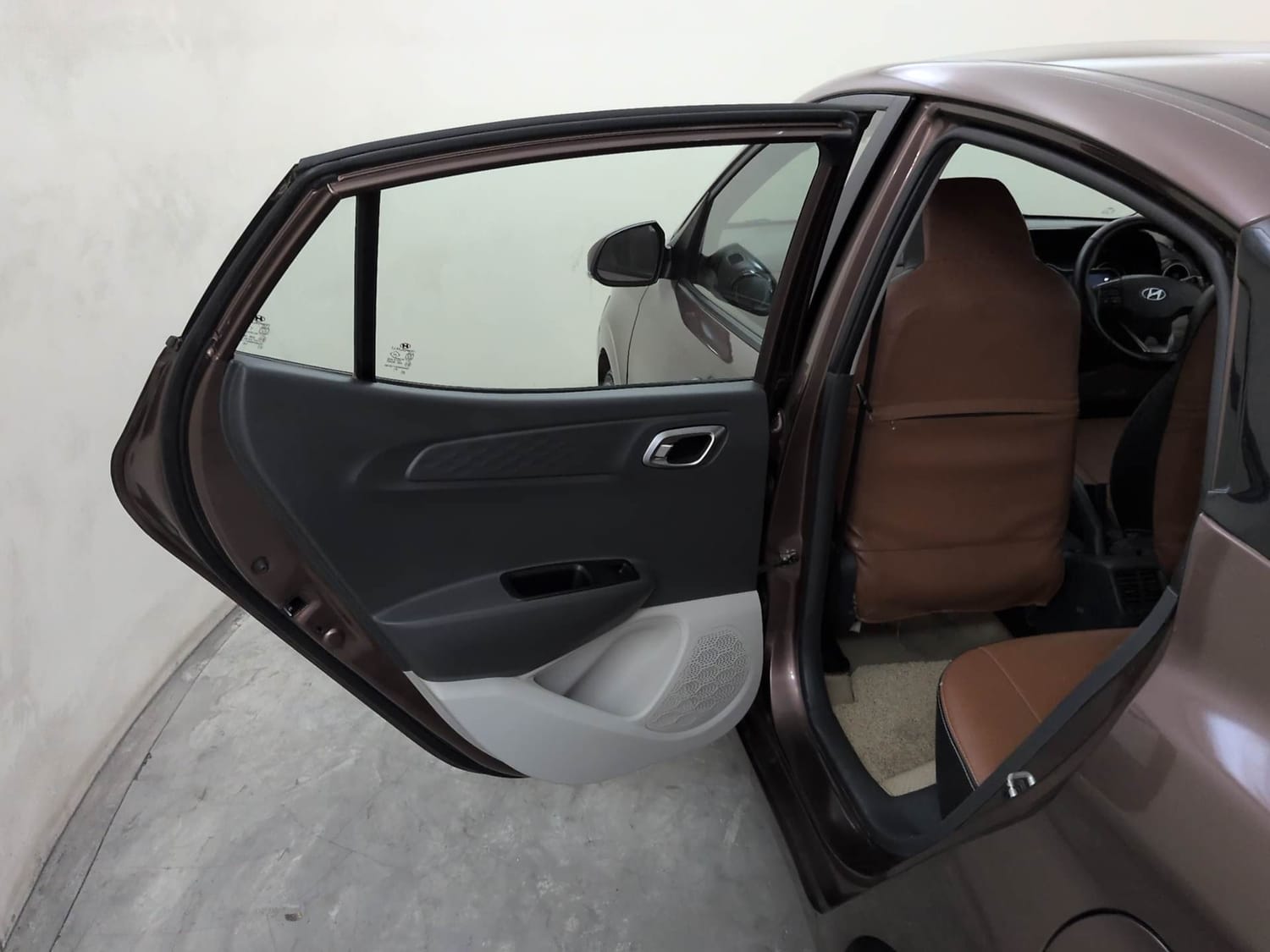 Used 2020 Hyundai Aura SX Plus 1.2 AMT CRDi Diesel Automatic interior LEFT REAR DOOR OPEN VIEW