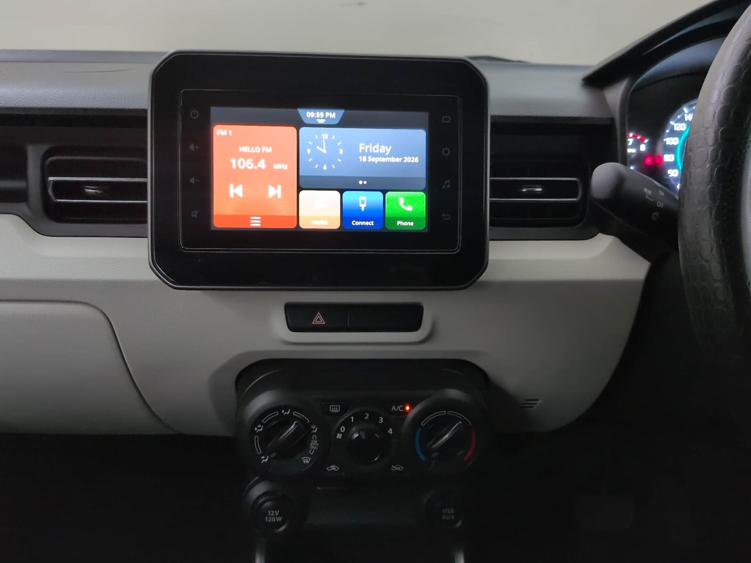 Used 2022 Maruti Suzuki Ignis Zeta 1.2 AMT Petrol Automatic interior MUSIC SYSTEM & AC CONTROL VIEW