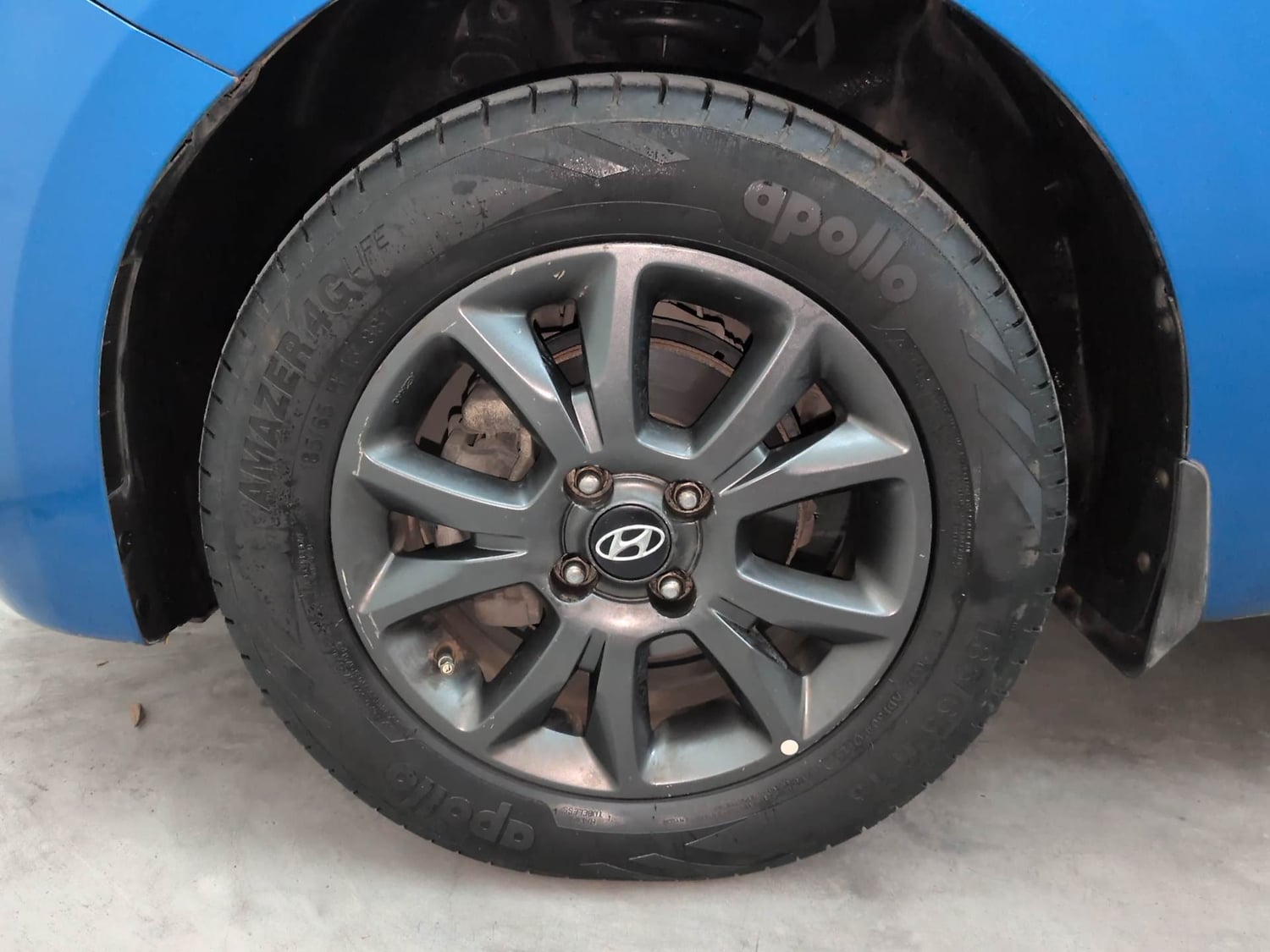 Used 2019 Hyundai Elite i20 Sportz Plus 1.2 Petrol Manual tyres LEFT FRONT TYRE RIM VIEW