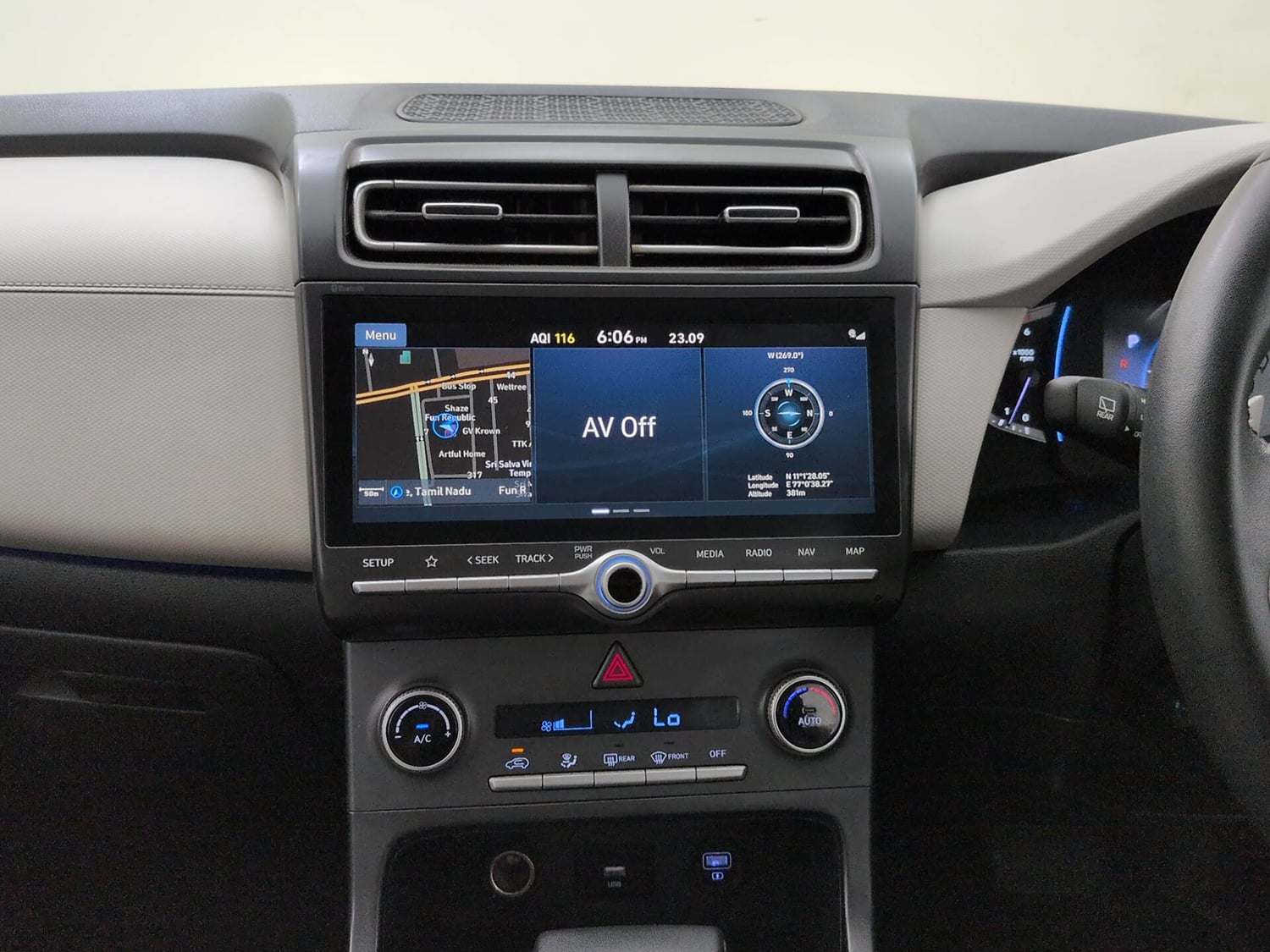 Used 2022 Hyundai Creta SX (O) 1.5 Diesel Automatic Diesel Automatic interior MUSIC SYSTEM & AC CONTROL VIEW