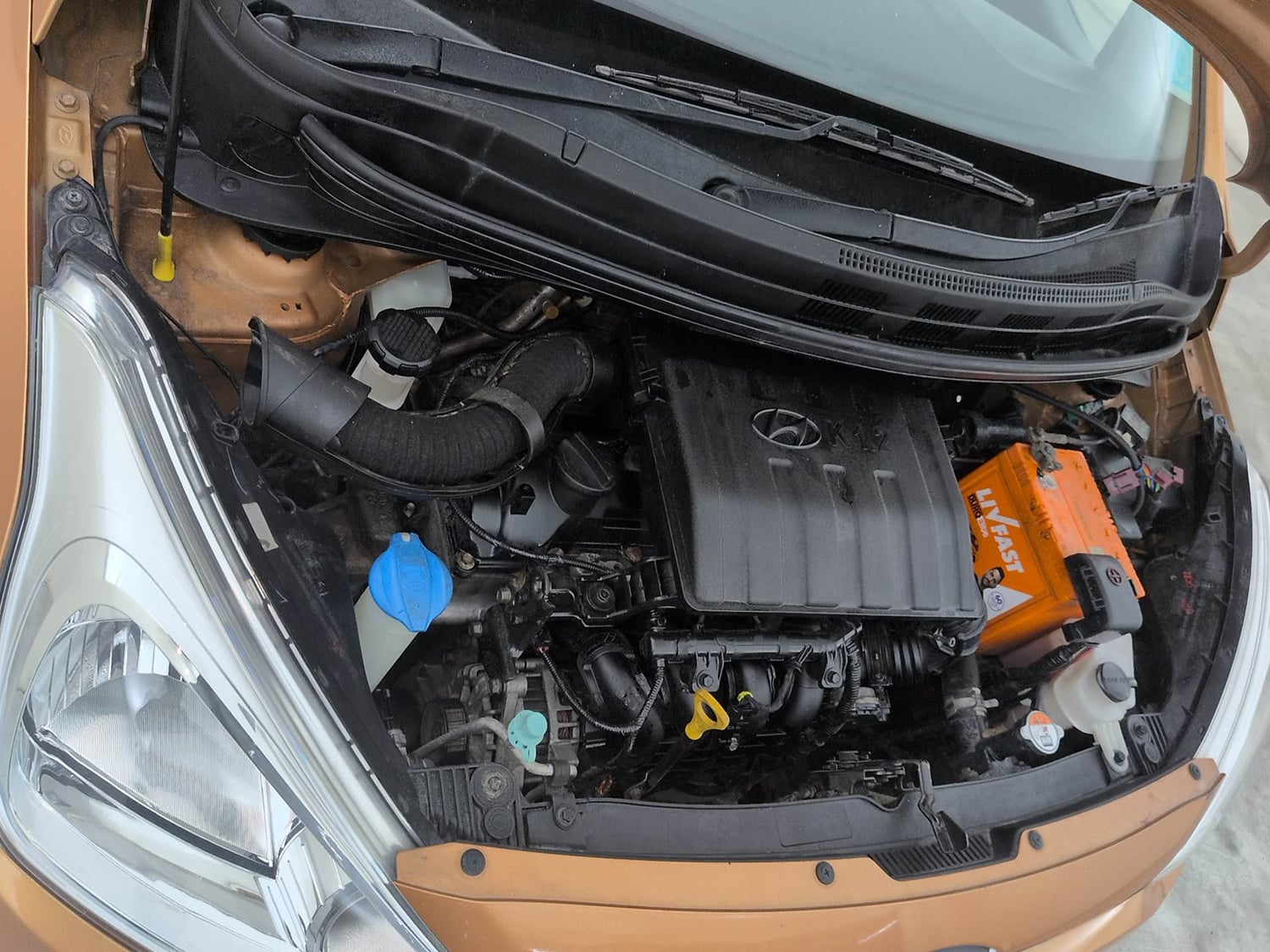 Used 2015 Hyundai Grand i10 Asta 1.2 Kappa VTVT Petrol Manual engine ENGINE RIGHT SIDE VIEW