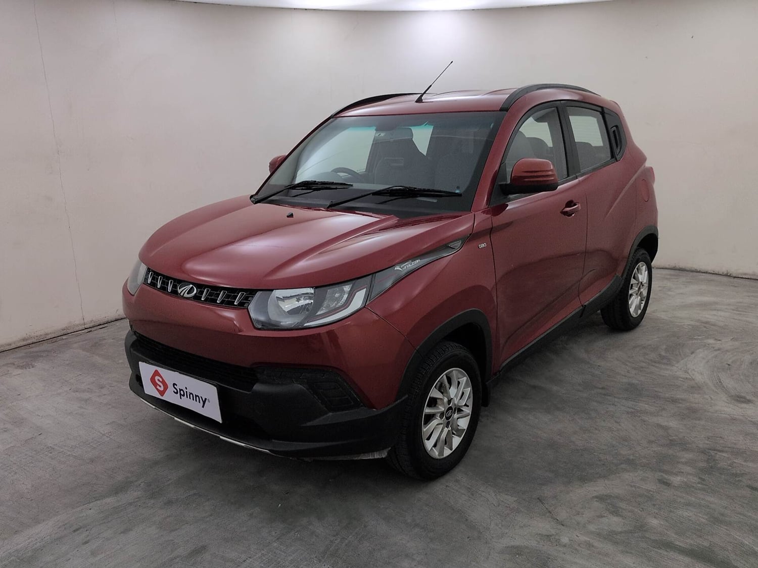 Used 2017 Mahindra KUV100 K6 6 STR Petrol Manual exterior LEFT FRONT CORNER VIEW