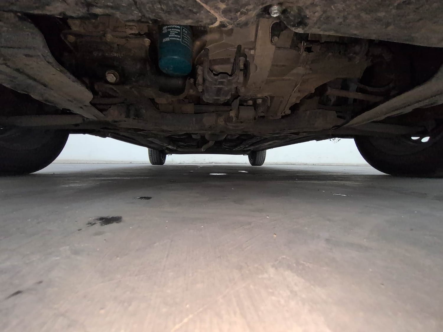 Used 2017 Hyundai Grand i10 Magna 1.2 Kappa VTVT Petrol Manual extra FRONT LEFT UNDERBODY VIEW