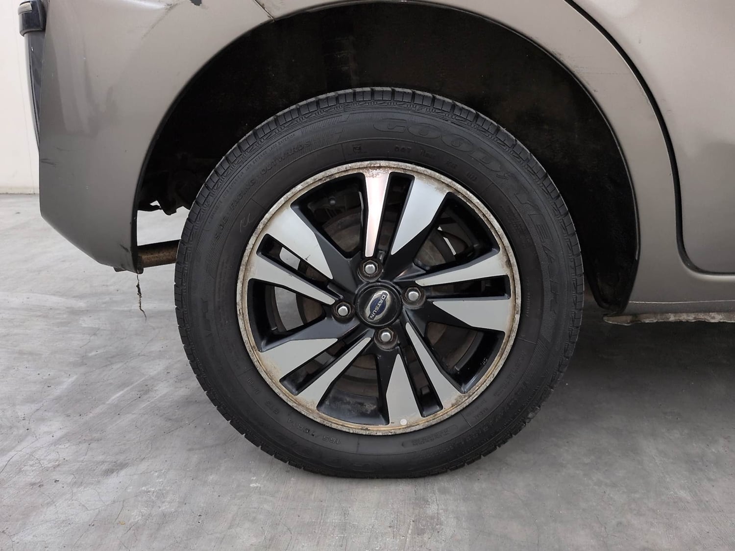 Used 2019 Datsun GO T(O) Petrol Manual tyres RIGHT REAR TYRE RIM VIEW
